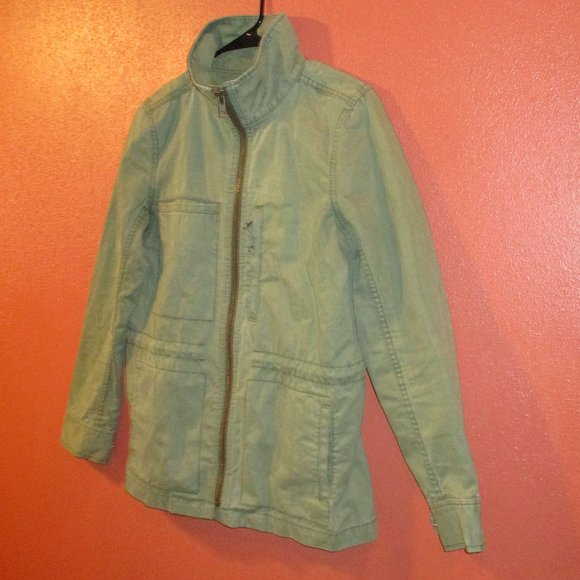 Madewell Woman Medium Military Green Full Zip Multiple Pocket Long Sleeve Jacket - Picture 3 of 7